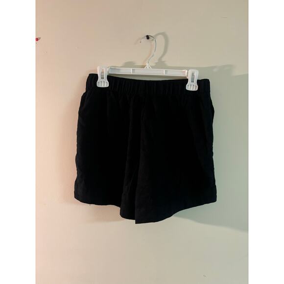 Abercrombie & Fitch Linen-Blend Pull-On Shorts – Black | Size M | Pockets - Picture 2 of 4